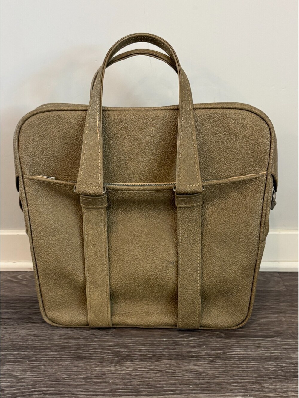 Vintage Samsonite Textured Faux Leather Carry On Travel Tote Bag Briefcase Brown